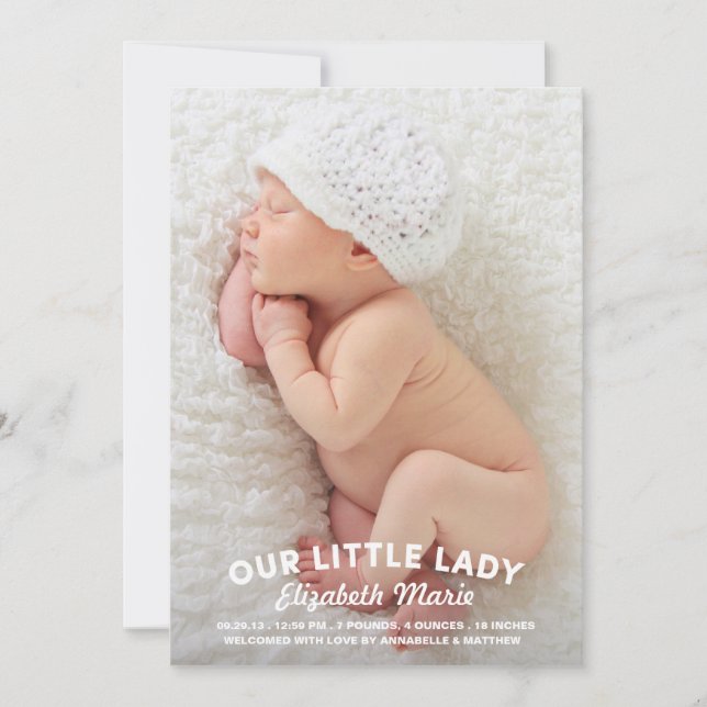 Our Little Lady Birth Announcement (Front)