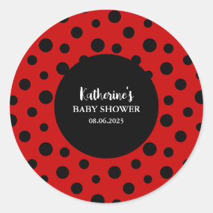 Our little lady is on her way girl baby shower classic round sticker