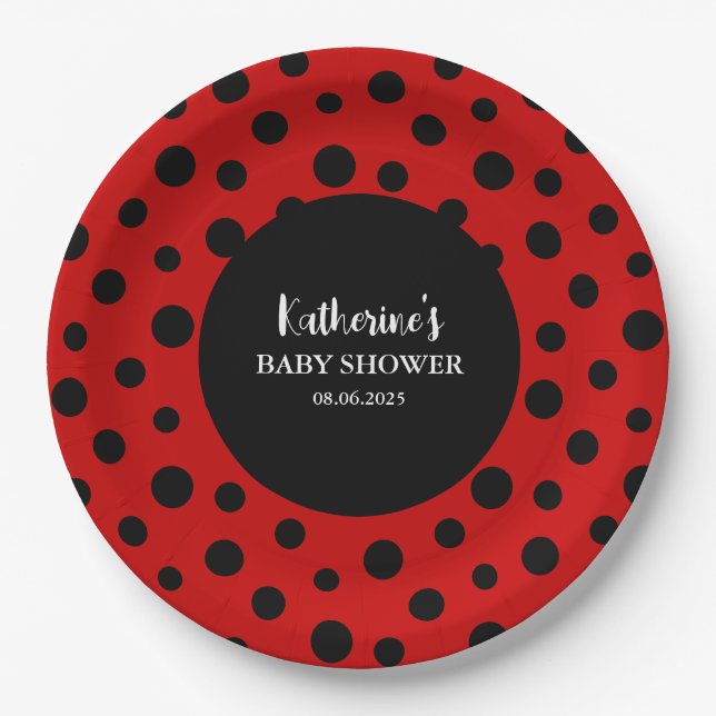 Our little lady is on her way girl baby shower  paper plates (Front)