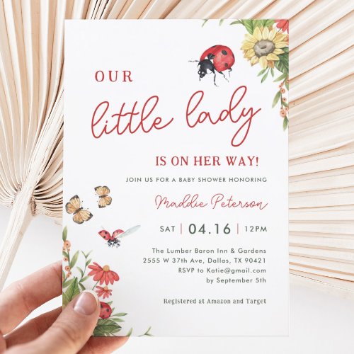 Our Little Lady Is On The Way Baby Shower Invitation