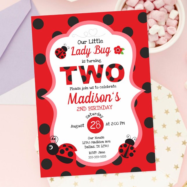 Our Little Ladybug Girl 2nd Birthday Invitation (Creator Uploaded)