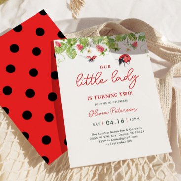 Our Little Ladybug Girl 2nd Birthday Party Invitation