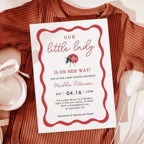 Our Little Ladybug Girl Baby Shower Invitation