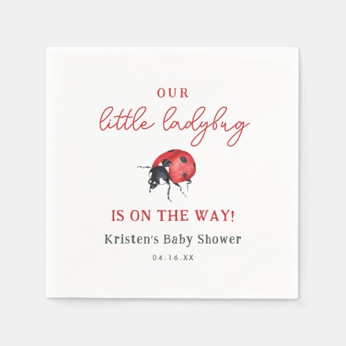 Our Little Ladybug Girl Baby Shower  Napkins