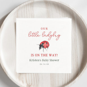 Our Little Ladybug Girl Baby Shower  Napkins