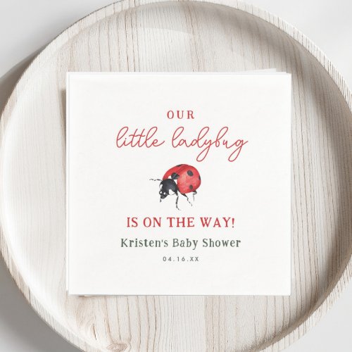 Our Little Ladybug Girl Baby Shower  Napkins