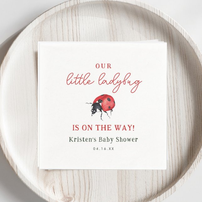 Our Little Ladybug Girl Baby Shower  Napkins (Creator Uploaded)
