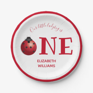 Our Little Ladybug One First Birthday Party Paper Plates