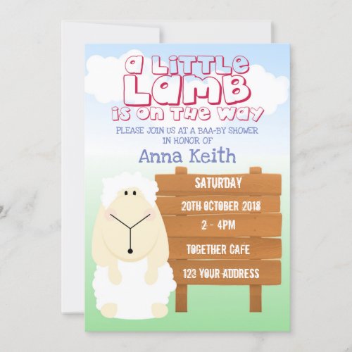 Our Little Lamb Baby Shower Invitation