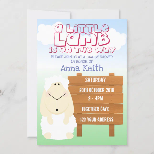 Our Little Lamb Baby Shower Invitation Zazzle