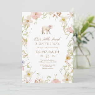 Our Little Lamb Wildflower Baby Shower Invitation