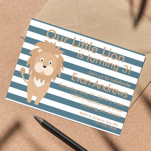 Our little lion, Lion Birthday, jungle birthday Invitation