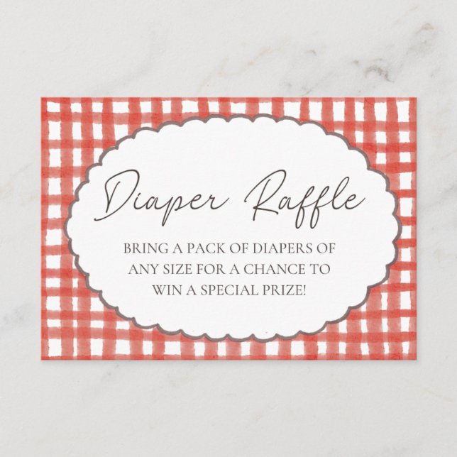 Our Little Love Bug Baby Shower Diaper Raffle Card (Front)