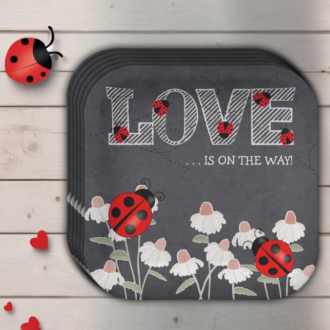 Our Little Love Bug Chalkboard Baby Shower Paper Plates (Creator Uploaded)