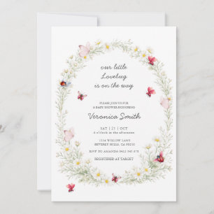 Our Little Love Bug Daisy Floral Baby Shower Invitation