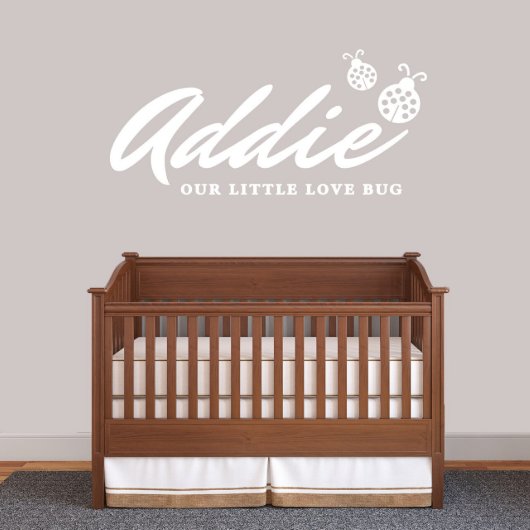 Our Little Love Bug Kid's Name Large Wall Decal (Front)