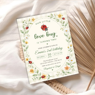 Our Little Love Bug Ladybug 2nd Birthday Invitation