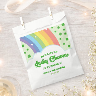 Our Little Lucky Charm Rainbow Birthday Party Favor Bag
