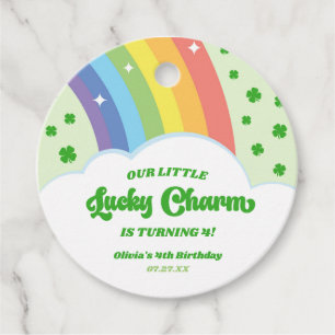 Our Little Lucky Charm Rainbow Birthday Party Favor Tags