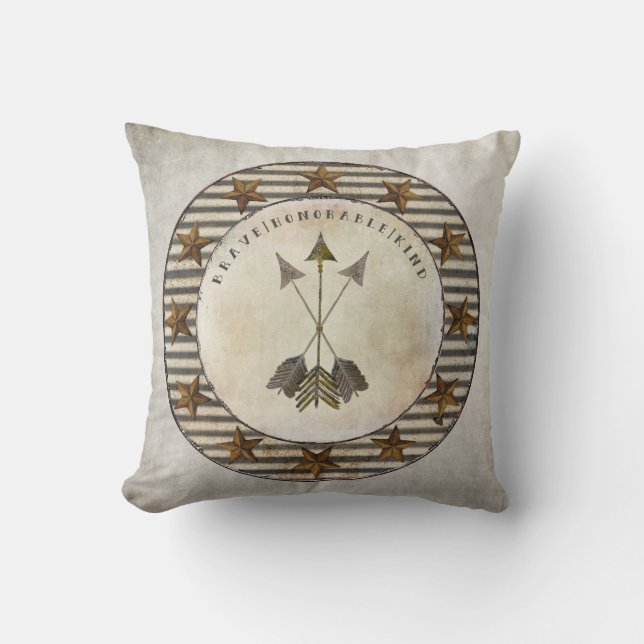 Our Little Man Baby Boy Rustic Farm Boho Nursery Throw Pillow (Front)