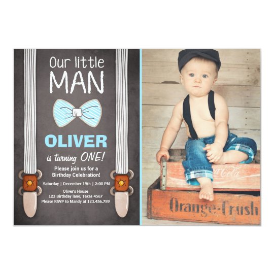 Our Little Man Birthday Invitation Boy Bow Tie Zazzle