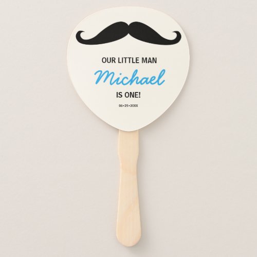 Our Little man is One Custom first birthday Hand Fan