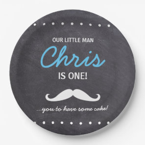 Our Little Man is one! Mustache you to have cake Paper Plates