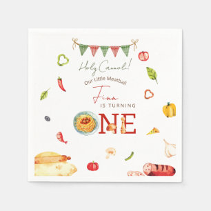 Our Little Meatball 1st Birthday Napkins