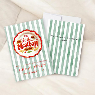 Our Little Meatball Baby Shower Thank You Card