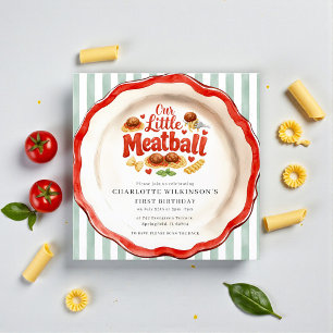 Our Little Meatball First Birthday Invitation