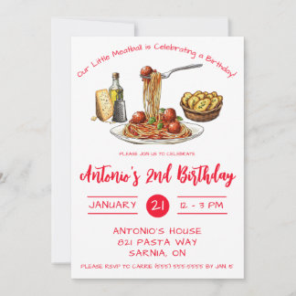 Our Little Meatball is Celebrating a Birthday!  Invitation