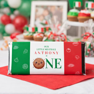 Our Little Meatball is One Birthday  Hershey Bar Favors