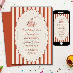 Our little meatball is turning one 1st Birthday Invitation