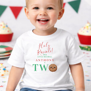 Our Little Meatball is Two Second Birthday Party Toddler T-shirt