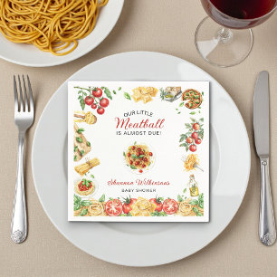 Our Little Meatball Italian Food Baby Shower  Napkins