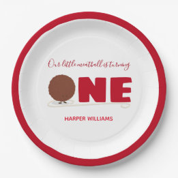 Our Little Meatball Turning One 1st Birthday Paper Plates