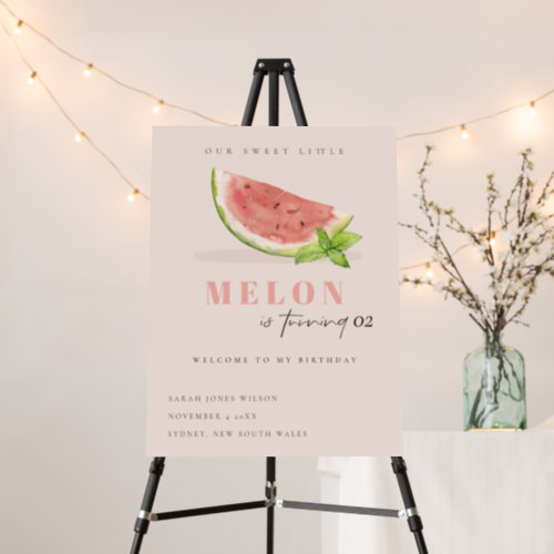 Our Little Melon Blush Any Age Birthday Welcome Foam Board