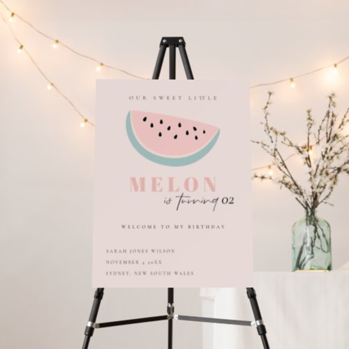 Our Little Melon Pink Any Age Birthday Welcome Foam Board