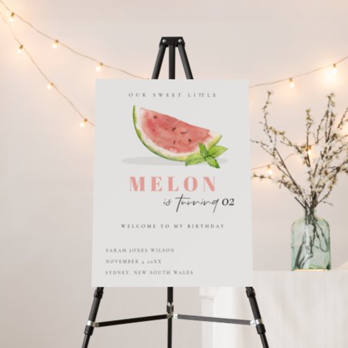Our Little Melon Red Any Age Birthday Welcome Foam Board