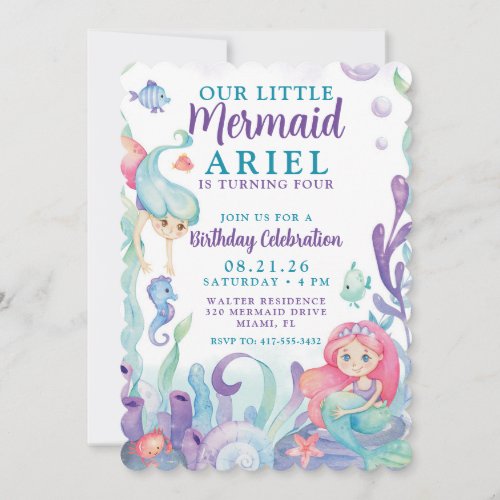 Our Little Mermaid Birthday Invitation