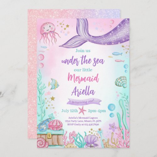 Our Little Mermaid Birthday Invitation