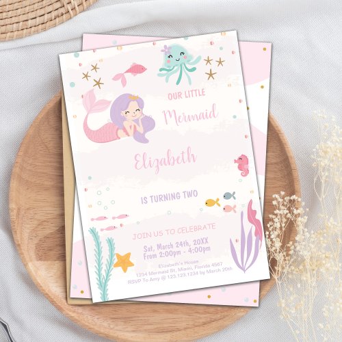 Our Little Mermaid Birthday Invitations