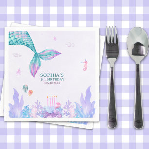 Our Little Mermaid Birthday Party Napkins