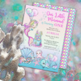 Editable ONEder the Sea Birthday Party Invitation Mermaid First Birthd -  Design My Party Studio