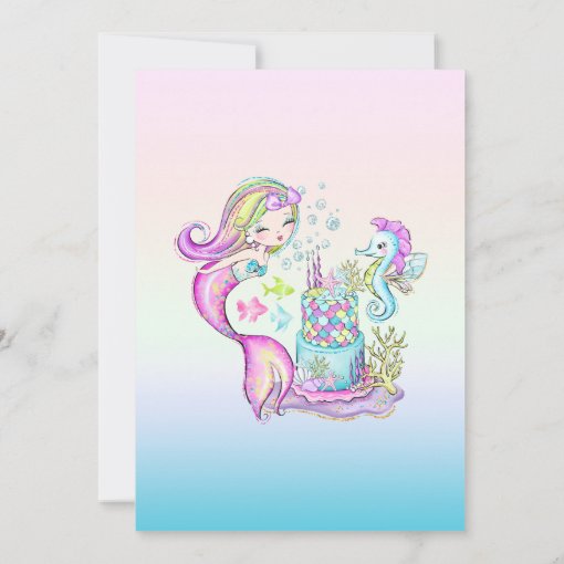 Our Little Mermaid Girl 1st Birthday Party Invitation | Zazzle