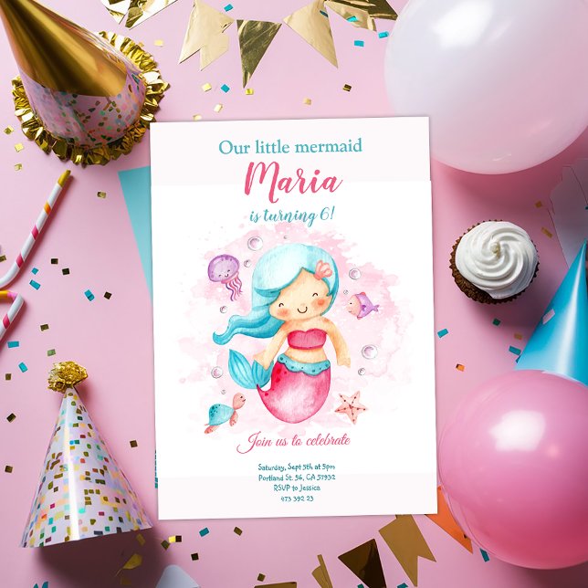 Our Little Mermaid Girl Birthday Invitation  (Creator Uploaded)