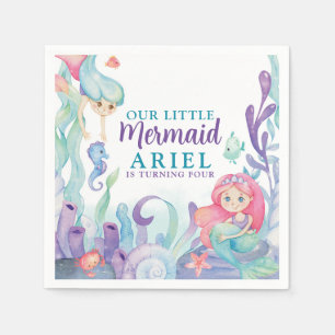 Our Little Mermaid Paper Party Napkins