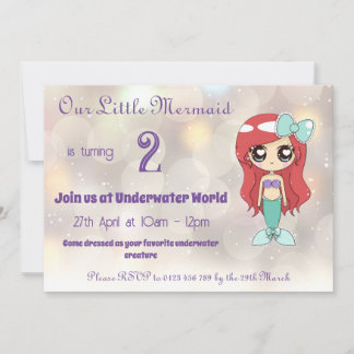 Our Little Mermaid Party Invitation - Customizable