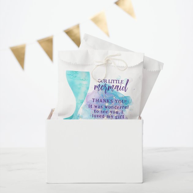 10 Little Mermaid Party Favour Bags – Sweets Loot Bags For Birthday Shower