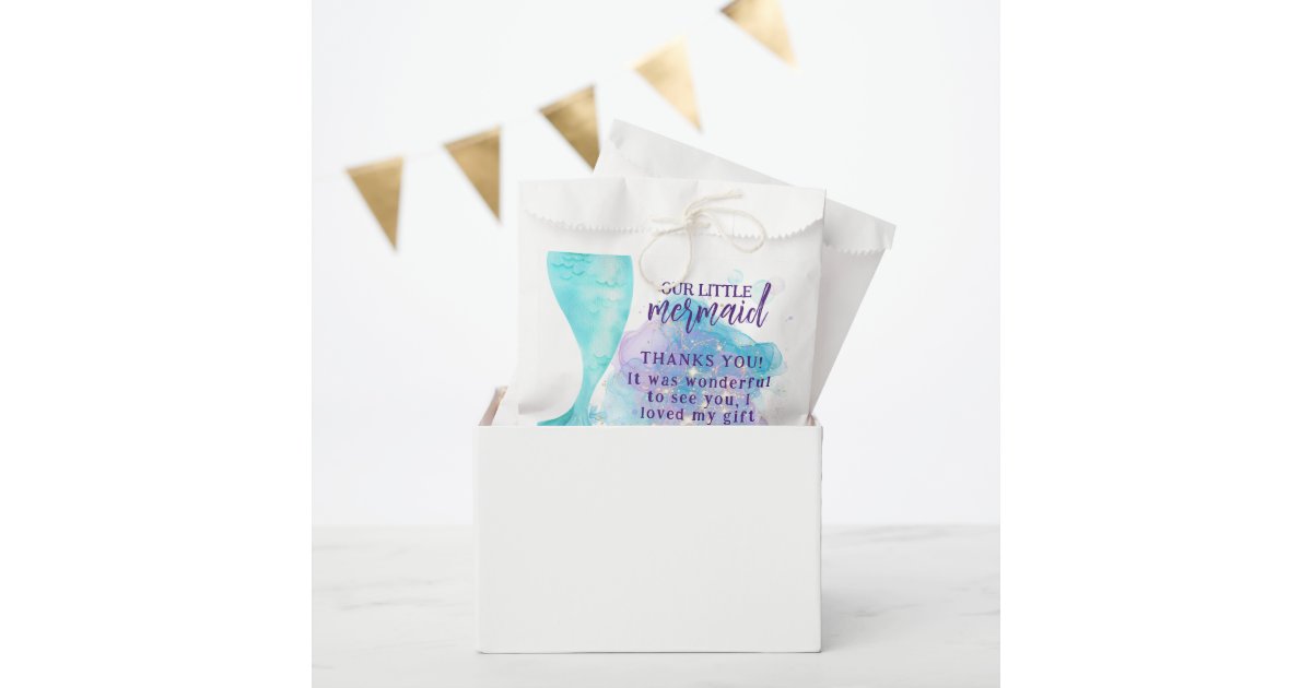 10 Little Mermaid Party Favour Bags – Sweets Loot Bags For Birthday Shower